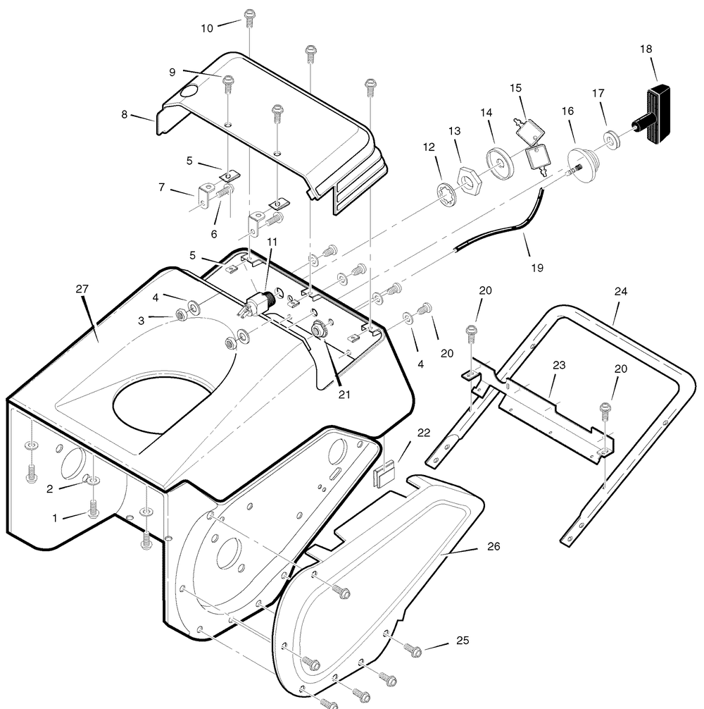 Top Cover Group (1740273) Diagram and Parts List for 621502X37NA-521SSE 2006 Briggs and Stratton Snow Blower